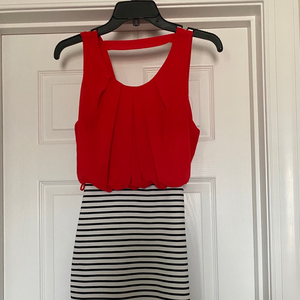 Red mini dress
